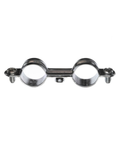 Abraçadeira dupla de metal para mangueira M7X150 diâmetro 14 Aço zinco branco