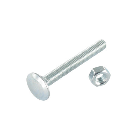 Parafuso (vendido com porca) Parafuso cabeça redonda gola quadrada M8X90 rosca parcial Aço zinco branco