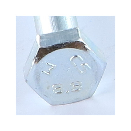 Corpo de parafuso cabeça hexagonal M8X150 Classe 8.8 Aço zinco branco