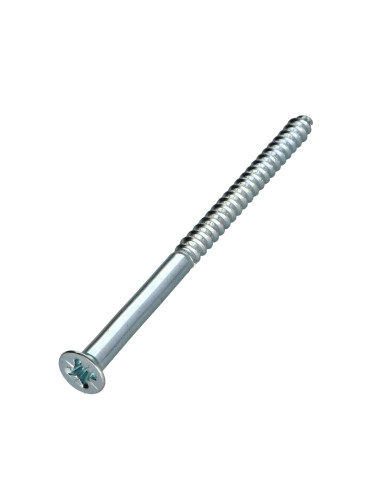 Parafuso de madeira cabeça fresada Pozi PZ7 6X100 Aço zinco branco