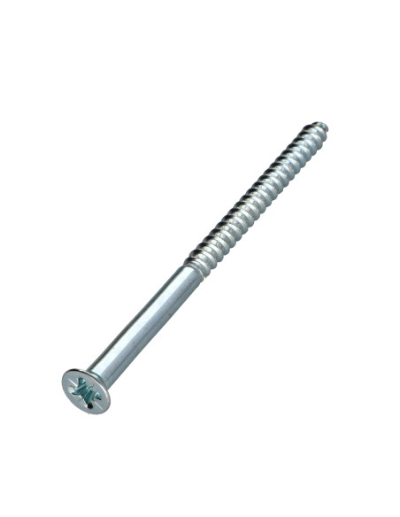Parafuso de madeira cabeça fresada Pozi PZ7 6X100 Aço zinco branco