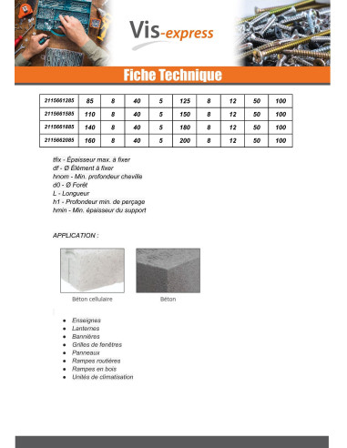 Parafuso de betão cabeça hexagonal Arruela estanque com junta de neopreno epdm 6,5X70 Blue Ruspert