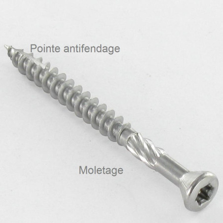 Parafuso de terraço pico cut TEKOR cabeça fresada de panela TORX T20 4,5X50 cut ponto antifenda tipo 17 Aço