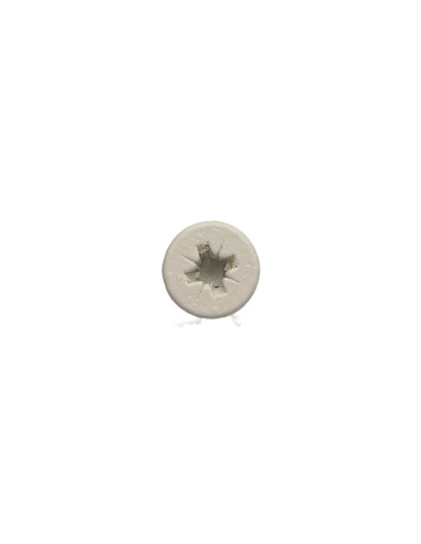 Parafuso de madeira aglomerado Aço inoxidável A2 cabeça fresada Pozi 4X20 lacado a branco 9010