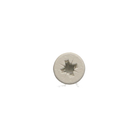 Parafuso de madeira aglomerado Aço inoxidável A2 cabeça fresada Pozi 4X20 lacado a branco 9010