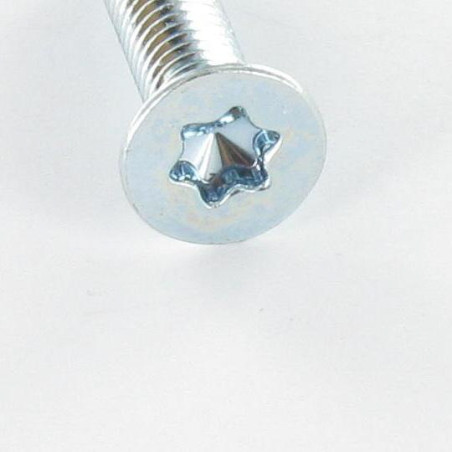 Parafuso de metais cabeça fresada M5X20 classe 10.9 TORX T20 Aço zinco branco