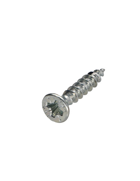 Parafuso de madeira aglomerado VBA3 cabeça fresada Pozi 4,5 x 20 Aço zinco branco
