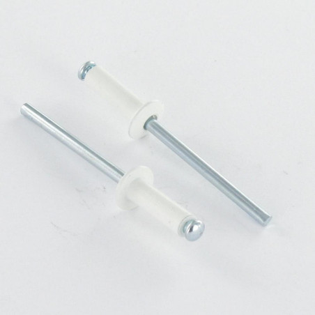 Blindklinknagels Aluminium Staalstaaf 4,8X16 Cabeça redonda padrão ALX RAL9003 branco de segurança