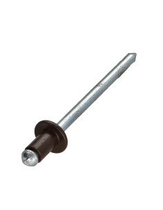 Blindklinknagels Aluminium Staalstaaf 4X6 espessura de serrilha 0,5A 2 Cabeça redonda padrão RAL8014 castanho sépia