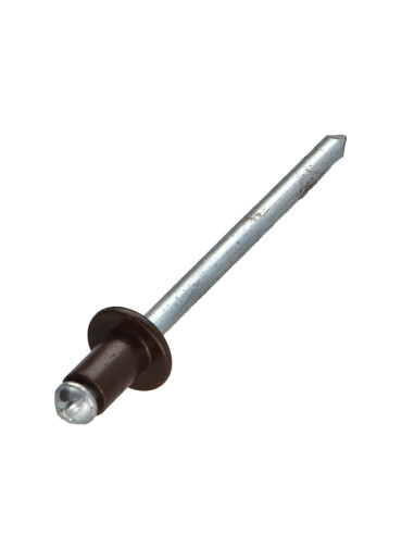 Blindklinknagels Aluminium Staalstaaf 4X6 espessura de serrilha 0,5A 2 Cabeça redonda padrão RAL8014 castanho sépia