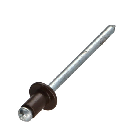 Blindklinknagels Aluminium Staalstaaf 4X6 espessura de serrilha 0,5A 2 Cabeça redonda padrão RAL8014 castanho sépia