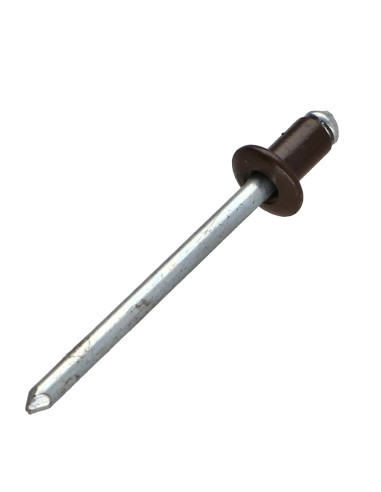 Blindklinknagels Aluminium Staalstaaf 4X6 espessura de serrilha 0,5A 2 Cabeça redonda padrão RAL8014 castanho sépia