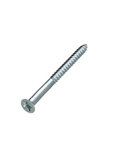 Parafuso de madeira cabeça fresada Pozi PZ7 6X80 Aço zinco branco