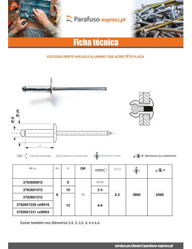Blindklinknagels Aluminium Staalstaaf 6X25 espessura de serrilha 16 con 19 Cabeça redonda padrão ALX