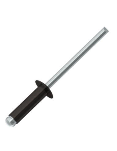 Blindklinknagels Aluminium Staalstaaf 3X6 espessura de serrilha 1 con 3 Cabeça redonda padrão Preto