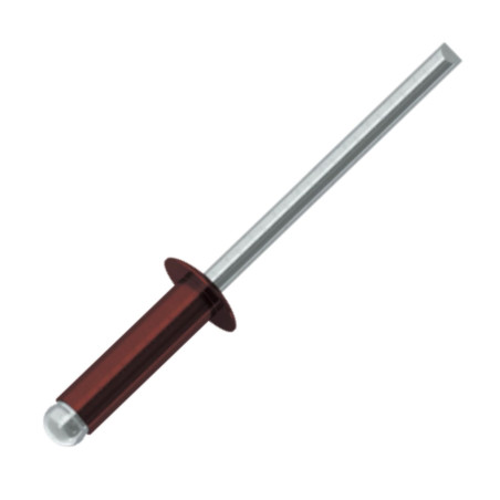 Blindklinknagels Aluminium Staalstaaf 4X8 espessura de serrilha 2 con 4 Cabeça redonda padrão RAL3009 vermelho