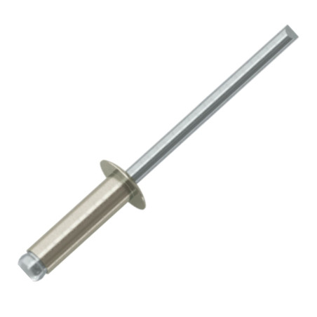 Blindklinknagels Aluminium Staalstaaf 4X16 espessura de serrilha 10 con 12 Cabeça redonda padrão RAL9002 branco
