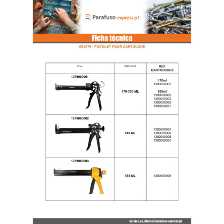 Pistola para Cartuchos 585 ML - Parafuso Express