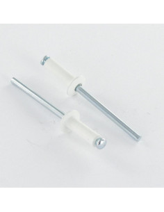 Blindklinknagels Aluminium Staalstaaf 4X12 espessura de serrilha 6 con 8 Cabeça redonda padrão RAL9016 branco de