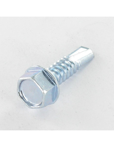 Autoperfurante cabeça hexagonal flange com gola liso 4,8X50 Aço zinco branco