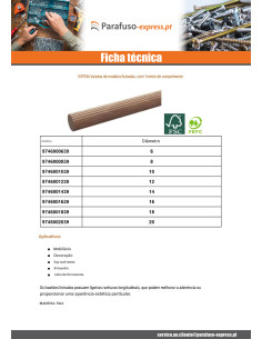 Buchas de madeira diâmetro 14 comprimento 1 metro 2