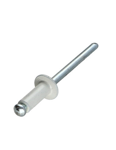 Blindklinknagels Aluminium Staalstaaf 4,8X8 espessura de serrilha 1 con 3 Cabeça redonda padrão branco