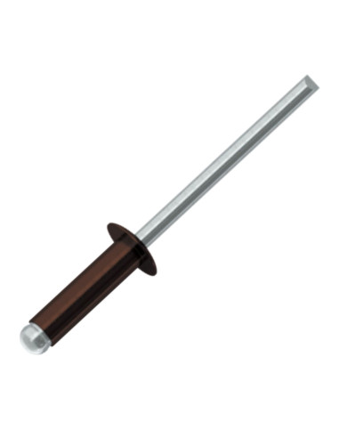 Blindklinknagels Aluminium Staalstaaf 4,8X14 espessura de serrilha 7 con 9 Cabeça redonda padrão RAL8017 castanho