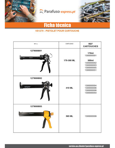Pistola para Cartuchos 410 ML - Parafuso Express