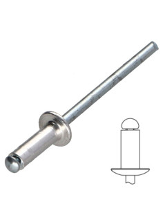 Blindklinknagels Aluminium Staalstaaf 4,8X25 Cabeça redonda padrão RAL7035 cinzento claro