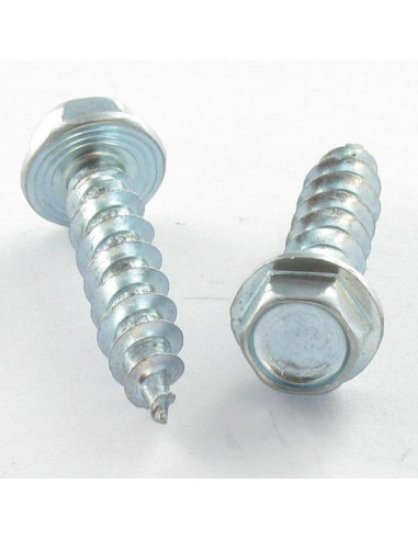 Parafuso de madeira aglomerado cabeça hexagonal flange com gola 6X25 Aço zinco branco