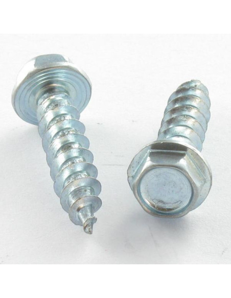 Parafuso de madeira aglomerado cabeça hexagonal flange com gola 6X25 Aço zinco branco