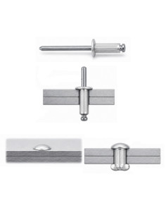 Blindklinknagels Aluminium Staalstaaf 4,8X25 Cabeça redonda padrão RAL7035 cinzento claro 2