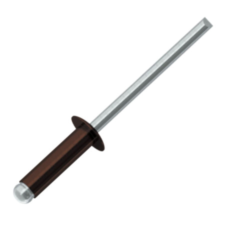 Blindklinknagels Aluminium Staalstaaf 4,8X20 espessura de serrilha 13 con 15 Cabeça redonda padrão RAL8017 castanho