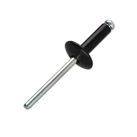 Blindklinknagels Aluminium Staalstaaf 4,8X35 espessura de serrilha 25 con 30 cabeça larga Preto