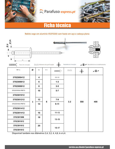 Blindklinknagels Aluminium Staalstaaf 3X14 espessura de serrilha 9 con 11 Cabeça redonda padrão ALX