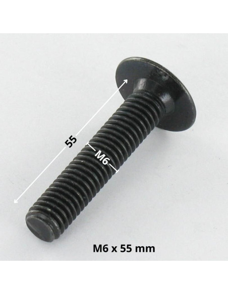 PARAFUSO cabeça de cogumelo M6X55 chave de 4 Aço zinco preto