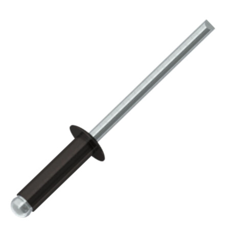 Blindklinknagels Aluminium Staalstaaf 3,4X9 Cabeça redonda padrão Preto