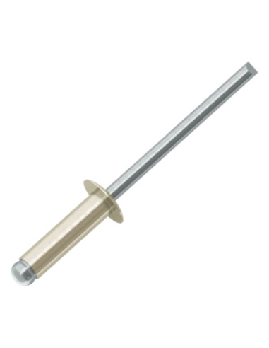 Blindklinknagels Aluminium Staalstaaf 3X10 espessura de serrilha 5 con 7 Cabeça redonda padrão branco