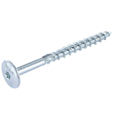 Parafuso de madeira aglomerado cabeça disco TORX T30 6X120 Aço zinco branco