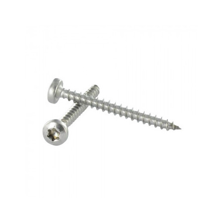 Parafuso de madeira aglomerado cabeça redonda TORX T20 3,5 x 30 roscado sobre 18 Aço inoxidável A4