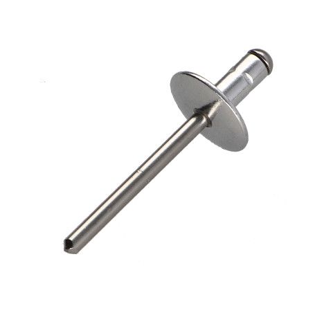Rebite Corpo em alumínio / Haste em aço inoxidável cabeça plana 4,8X25 RAL9010 branco puro POL
