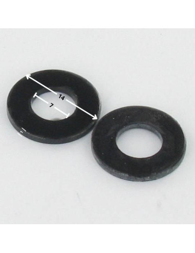 Rondela liso 7X14X1 Aço zinco preto - Parafuso Express