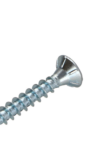 Parafusos de madeira e aglomerado TEKOR cabeça fresada dentado Pozi PZ6 3,5 x 30 cut ponto antifenda tipo 17 rosca