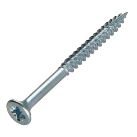 Parafusos de madeira e aglomerado TEKOR cabeça fresada dentado Pozi PZ6 5X60 roscado sobre 36 cut ponto antifenda