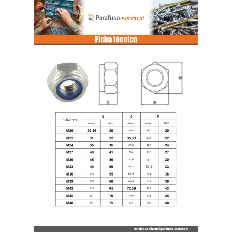 Porca autoblocante M10 Aço zinco branco corrosão