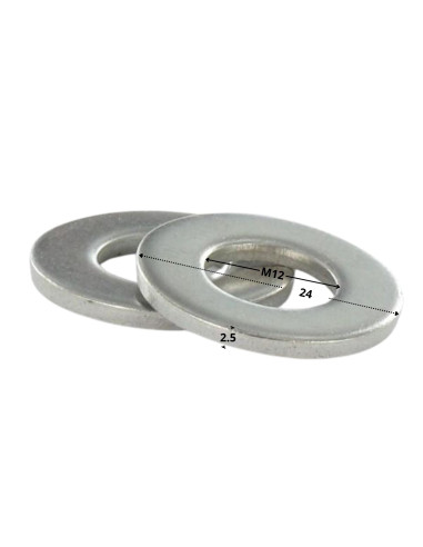 Rondela liso M12X24X2,5 gama Z (estreita) Aço zinco branco