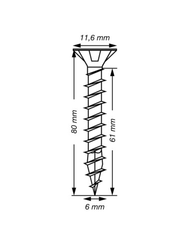 Spax T-STAR MAIS cabeça fresada TORX T30 Aço inoxidável A2 6X80 rosca total