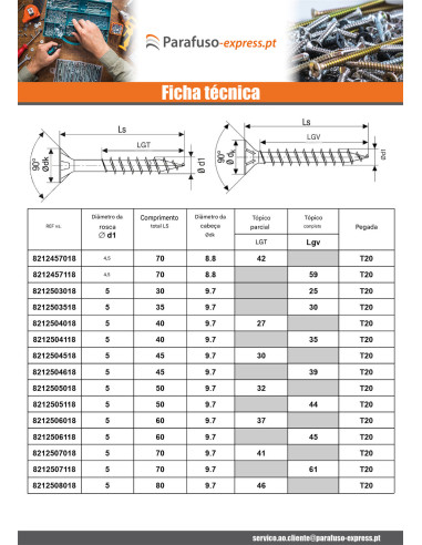 Spax T-STAR MAIS cabeça fresada TORX T30 Aço inoxidável A2 6X100 roscado sobre 61