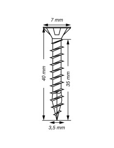 Spax T-STAR MAIS cabeça fresada TORX T15 Aço inoxidável A2 3,5 x 40 rosca total 2