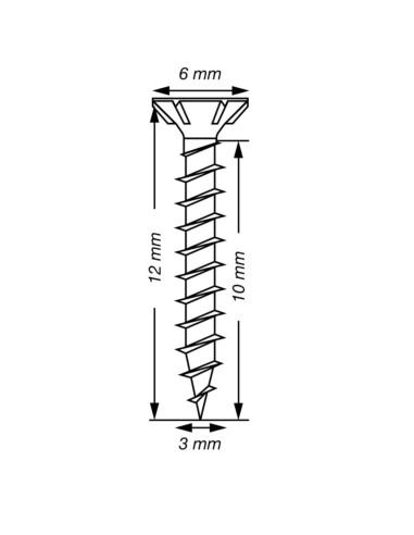 Spax T-STAR MAIS cabeça fresada TORX T10 Aço inoxidável A2 3X1